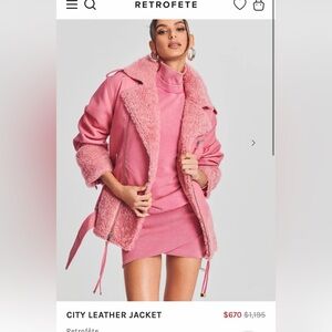 RARE Retrofete Leather Shearling Jacket Brown